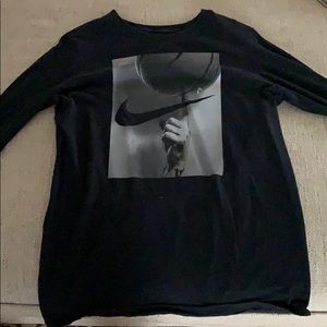 Black and Gray Nike long sleeve with basketball